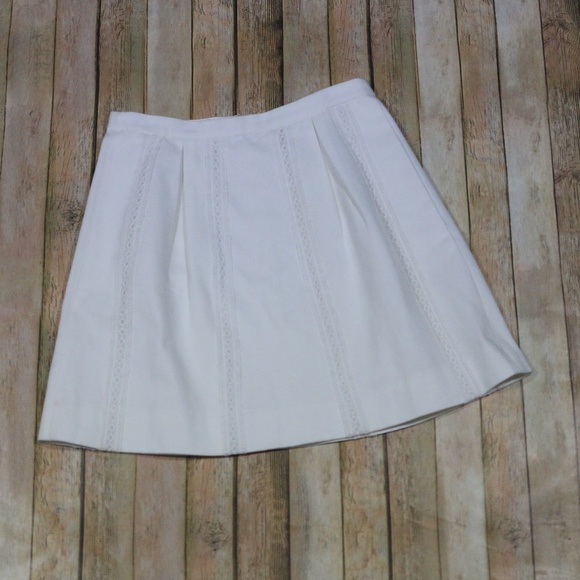 J. Crew Dresses & Skirts - J. Crew Lace-Stripe Skirt A Line A2660 Embroidered